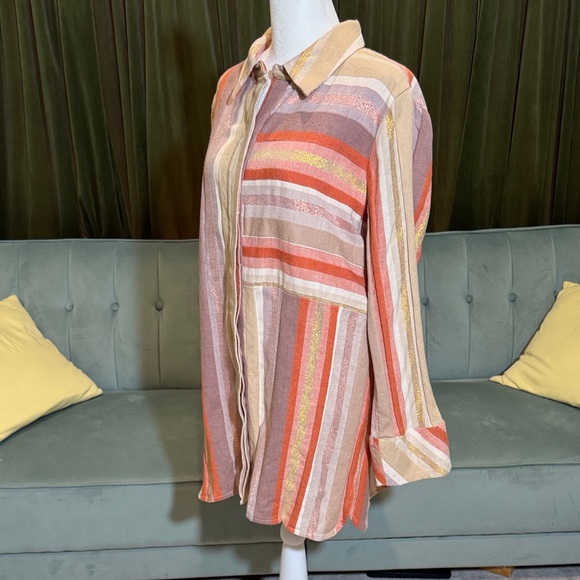 Soft Surroundings Multicolor Striped Blouse - Picture 3 of 5